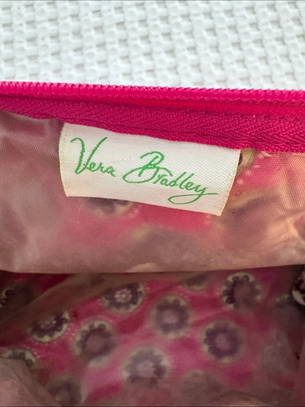 Vera Bradley Very Berry Pink Paisley Quilted Makeup Pouch with Accents
